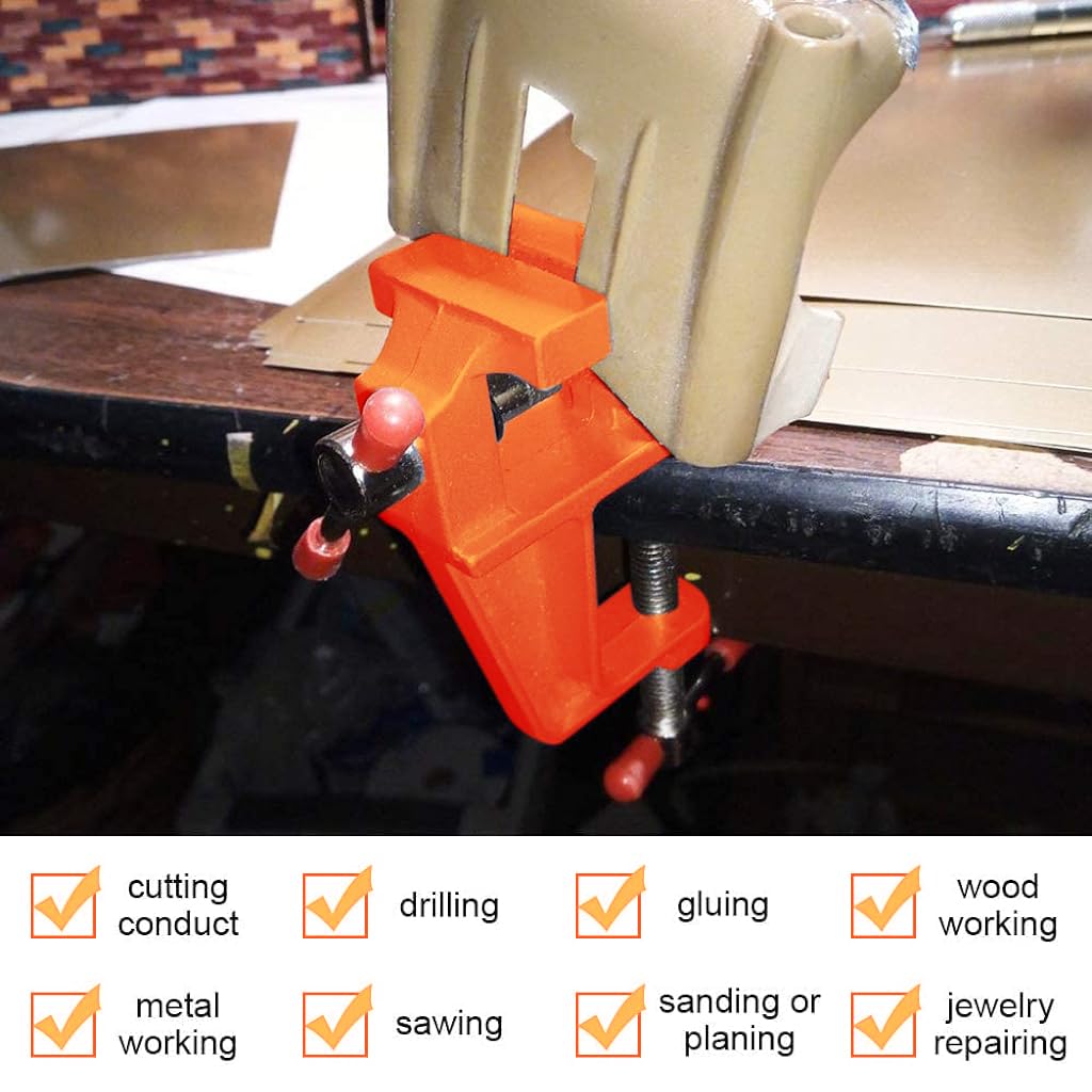 Serplex Mini Jeweler Table Clamp for DIY Crafts with Adjustable Knob and Swivel Screw | Portable Bench Vise for Jewelry Making