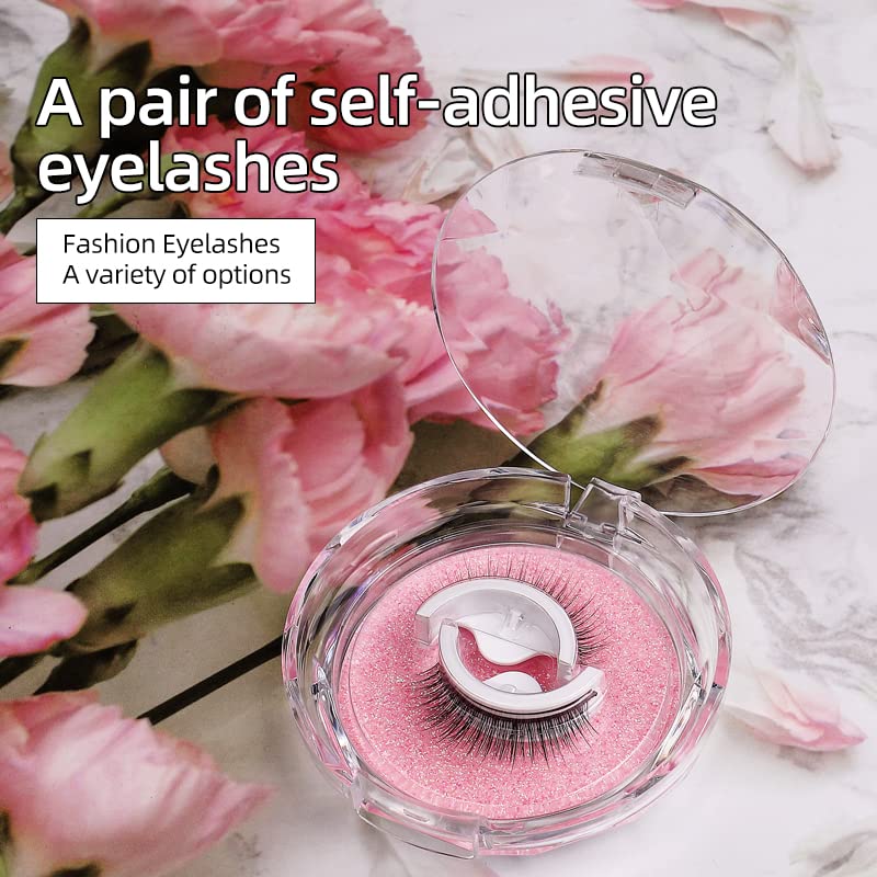 MAYCREATE False Eyelashes for Daily or Party Makeup featuring Self Adhesive 10mm Soft Faux Lashes | Reusable and Waterproof