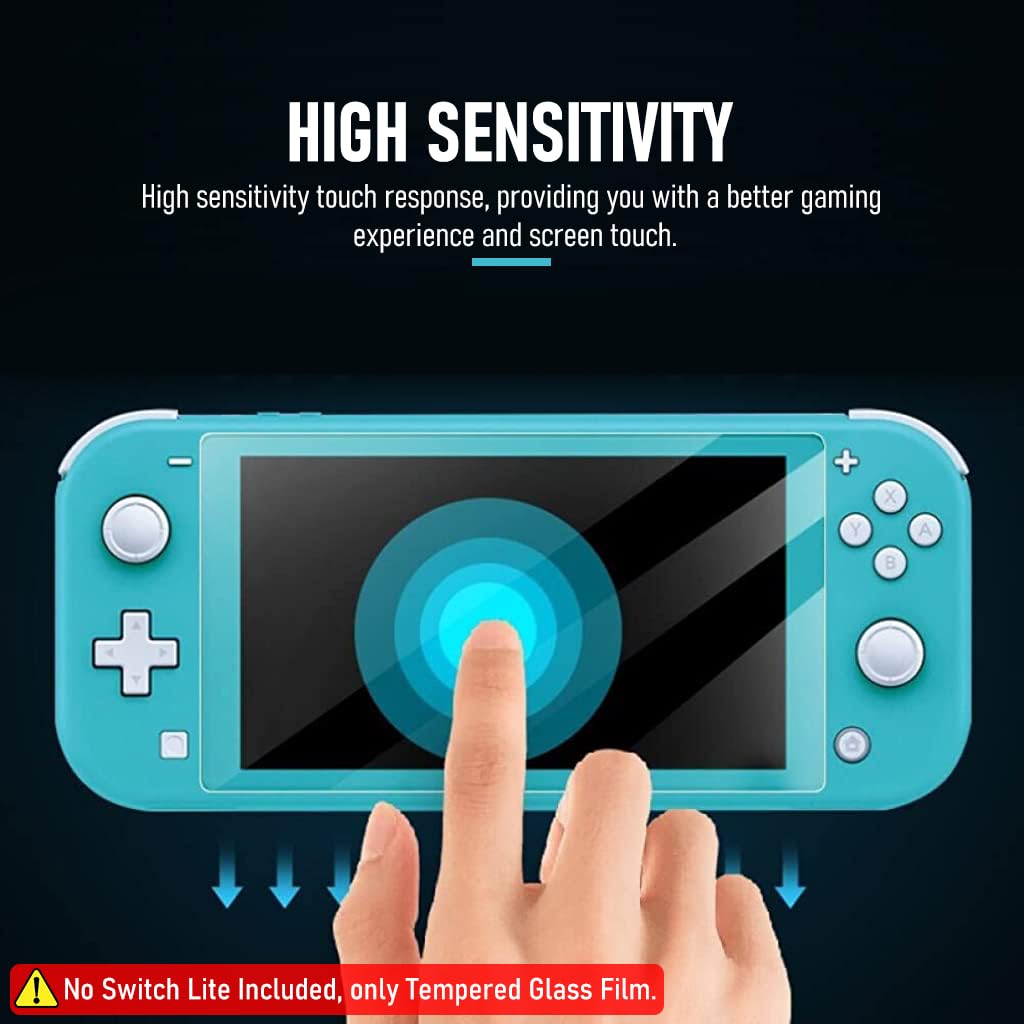 Zeitel Screen Protector for Nintendo Switch Lite with 9H Tempered Glass 3 Pack | Bubble Free Installation