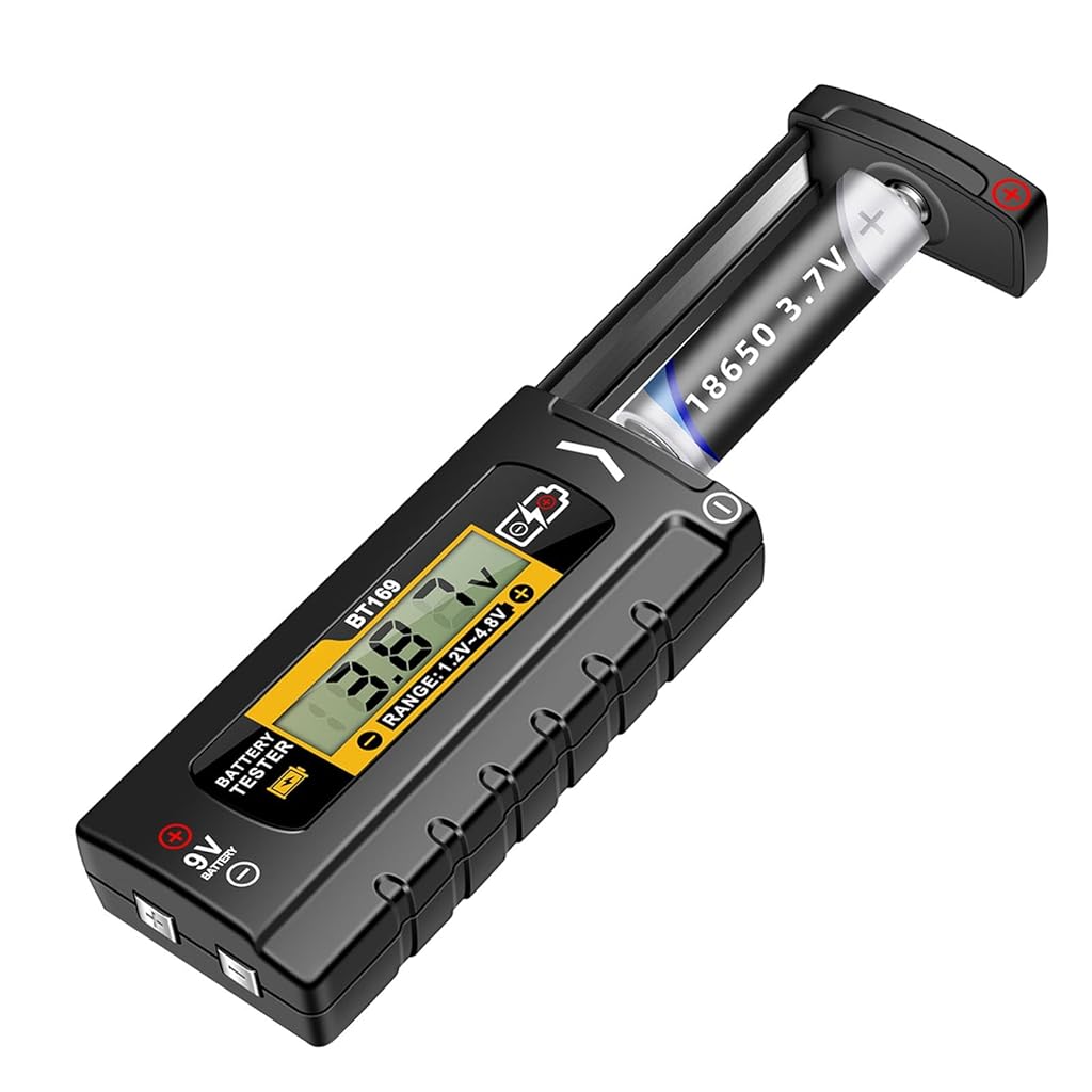 ELEPHANTBOAT® Battery Tester LCD Digital Battery 1.4-4.8V Quick Response Battery Capacity Analyzer Push-up Battery Load Tester Pocket Portable Battery Checker for AA, AAA, C/D//PP3 Battery