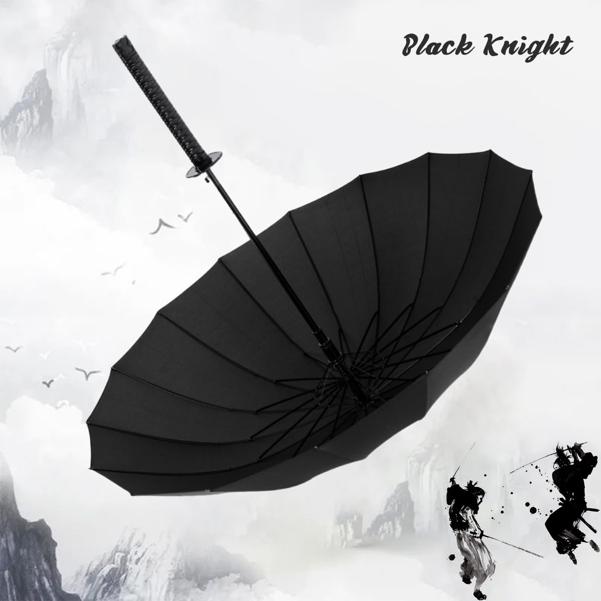 PALAY Samurai Sword Umbrella with 16 Steel Ribs and Auto Open Mechanism | 38.5 in Japanese Style