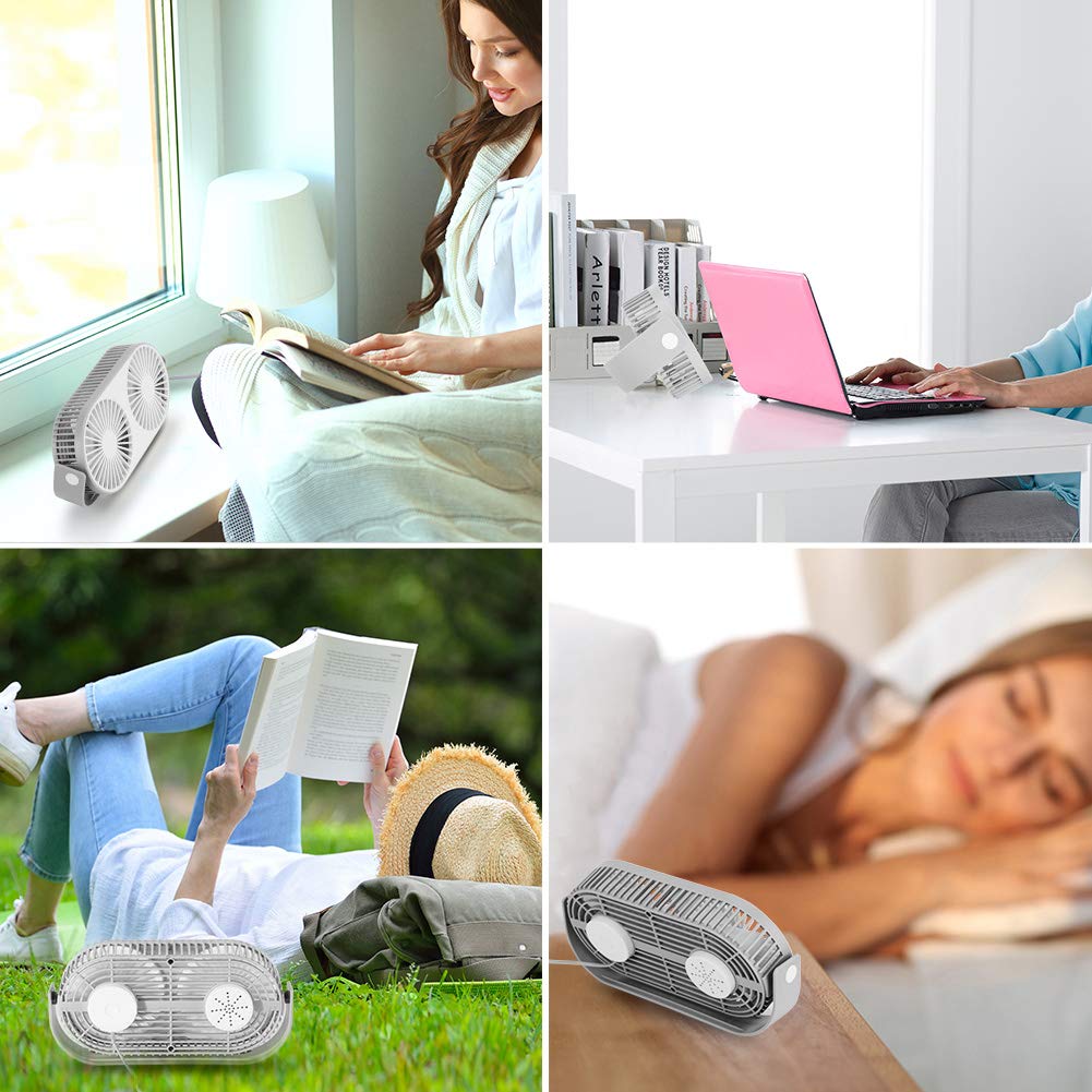 Verilux USB Fan for Home and Office with Dual Aromatherapy Cooling | 230×46×115mm Portable