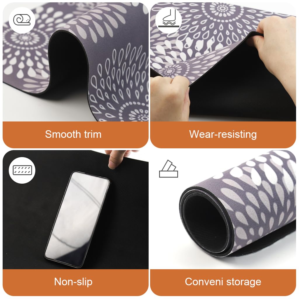 Supvox Dish Drying Mat for Kitchen Counter featuring 15.7 x 19.6 in Absorbent Pad with Rubber Back and Grey Raindrop Pattern