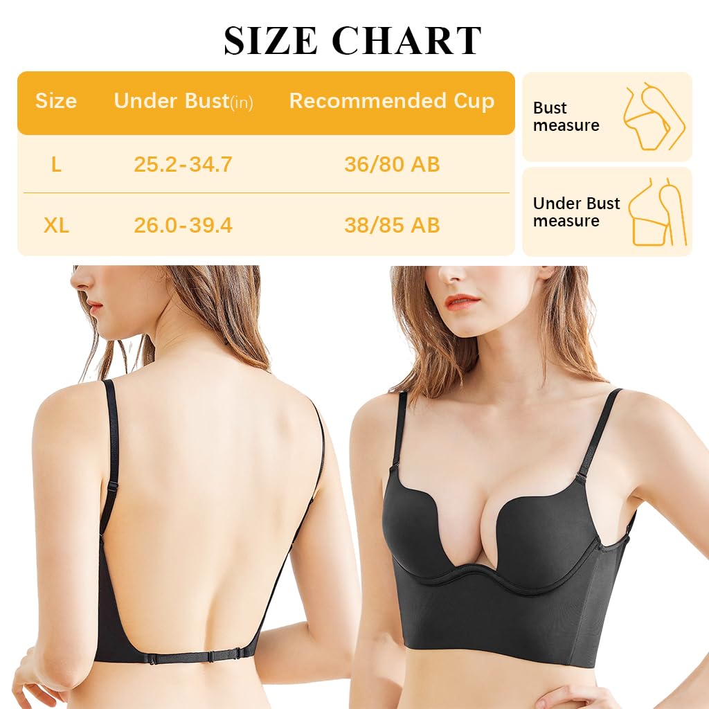 SANNIDHI Low Back Bra for Women featuring Seamless U Neckline and Backless Hook Style | Nylon Padded Support