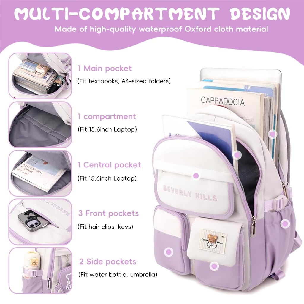 PALAY Trolley School Backpack for Girls with Detachable Wheels and Retractable Handle | Ideal for 6–12 Years Old Students