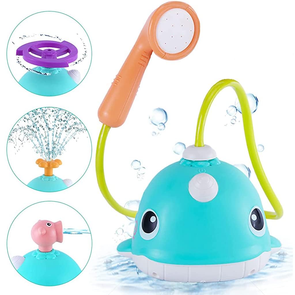 PATPAT Bath Toys for Baby with 3 Sprinkler Shower Heads and Non Toxic PVC | Fun Whale Water Play for 0 3 Years
