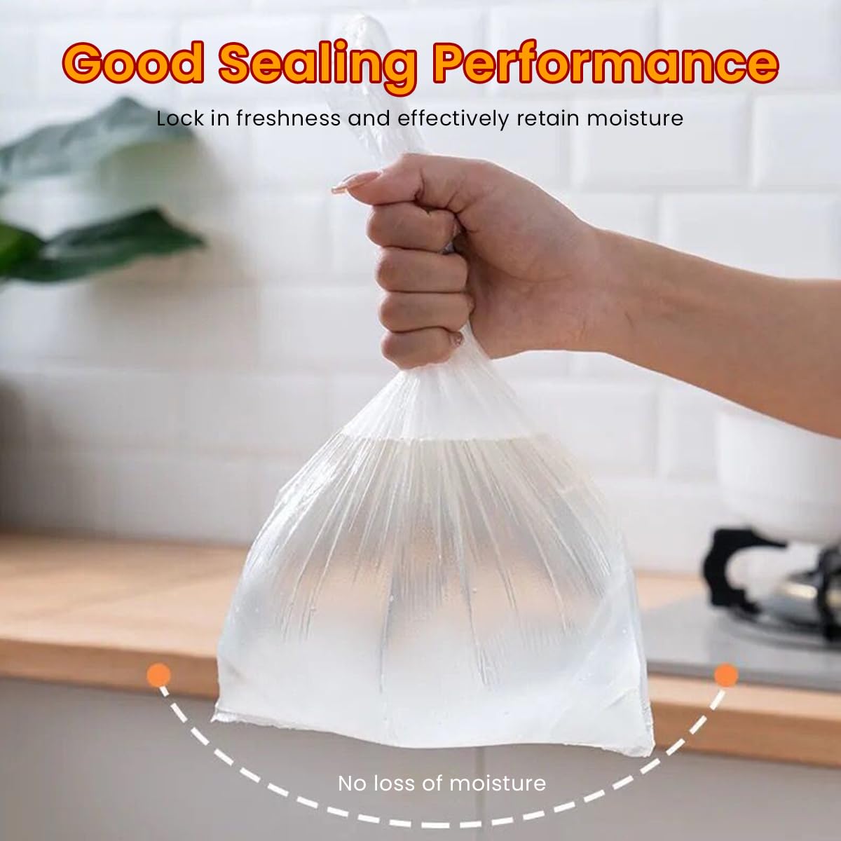Supvox Food Bags for Meat and Groceries featuring Tear Off Handles and 100 Count 30x35cm PE