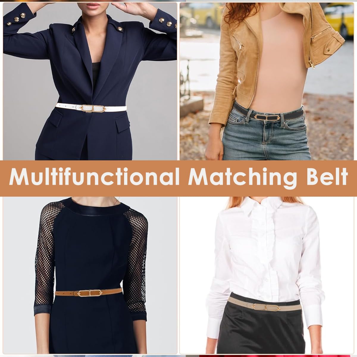 SANNIDHI Belt for Women featuring Reversible Dual Color Design in PU Leather with Gold Buckle