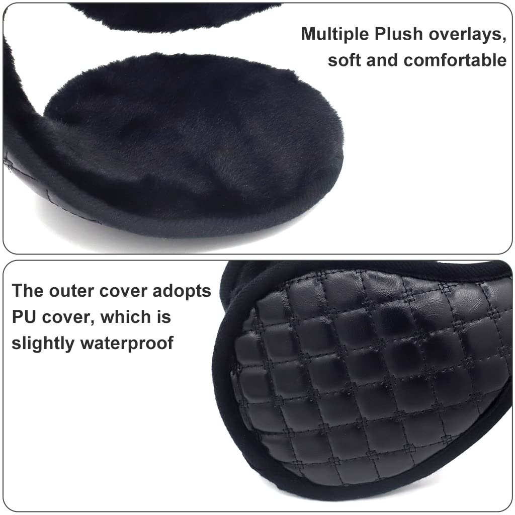 ZIBUYU Winter Ear Warmer for Men, Women Stylish Ear Cover for Winter Earmuff for Ear Warmer Men and Women Large Size Thicken Fleece Lining Soft Earmuffs for Women & Men - 1 Pair