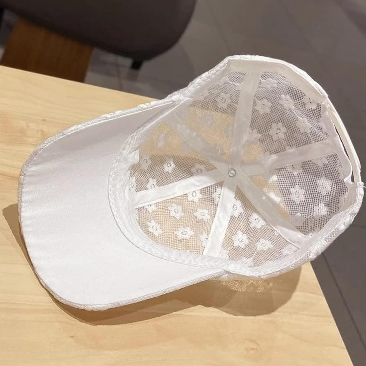 PALAY Lace Cap for Women featuring Floral Embroidery and Pearl Decor | Breathable Summer Hat