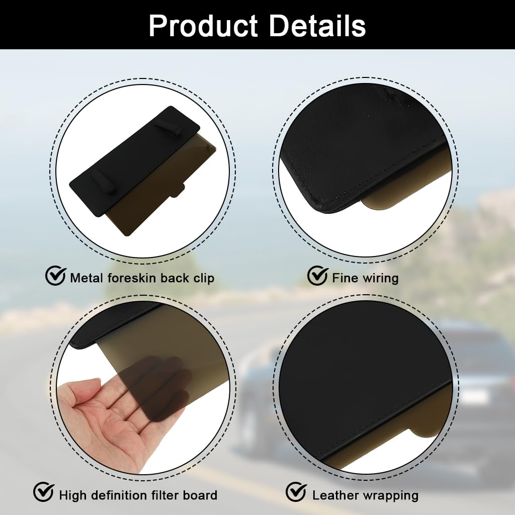 STHIRA Car Sun Visor Extender for Day and Night Driving with 15 in Telescopic Panel | Universal Fit Black Clip On Anti Glare Shield