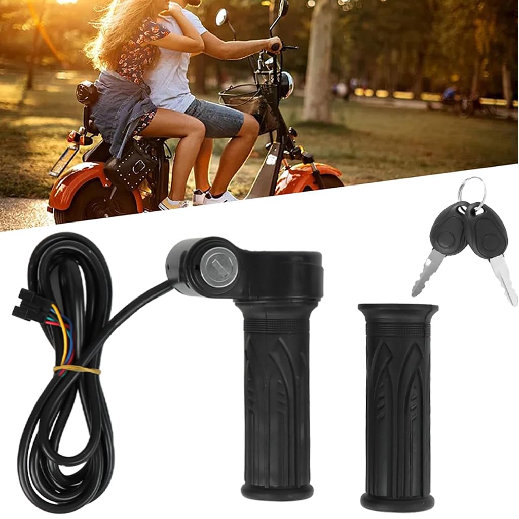 STHIRA Electric Bike Throttle Grip for Scooters featuring 5 Wire Speed Control & Keys | Easy DIY Installation