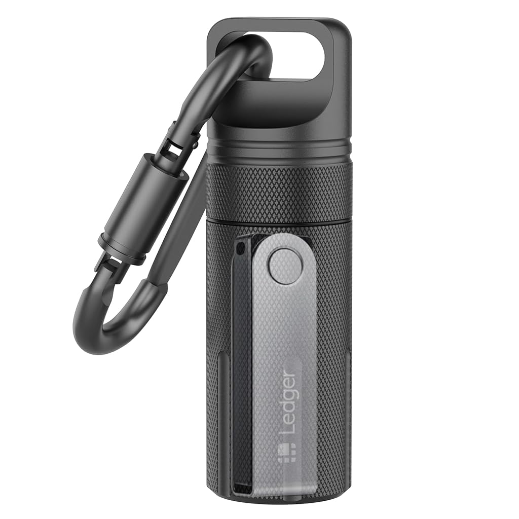 ZORBES Portable Pill Box with Carabiner Waterproof Tight-Seal Travel Aluminum Alloy 3.94 inches Medication Storage Tube Pill Box Carry-on Emergency Medication Case