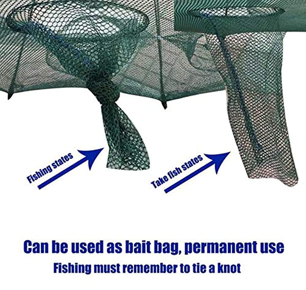 Proberos  Cast Mesh Automatic Light Upgraded 6 Side, Portable Folded Fishing Net for Shrimp, Minnow, Crayfish, Crab