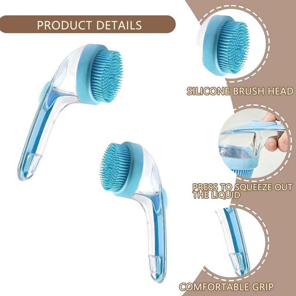ZIBUYU Pet Bath Brush for Dogs featuring Bubble Maker and Gentle Shampoo Application