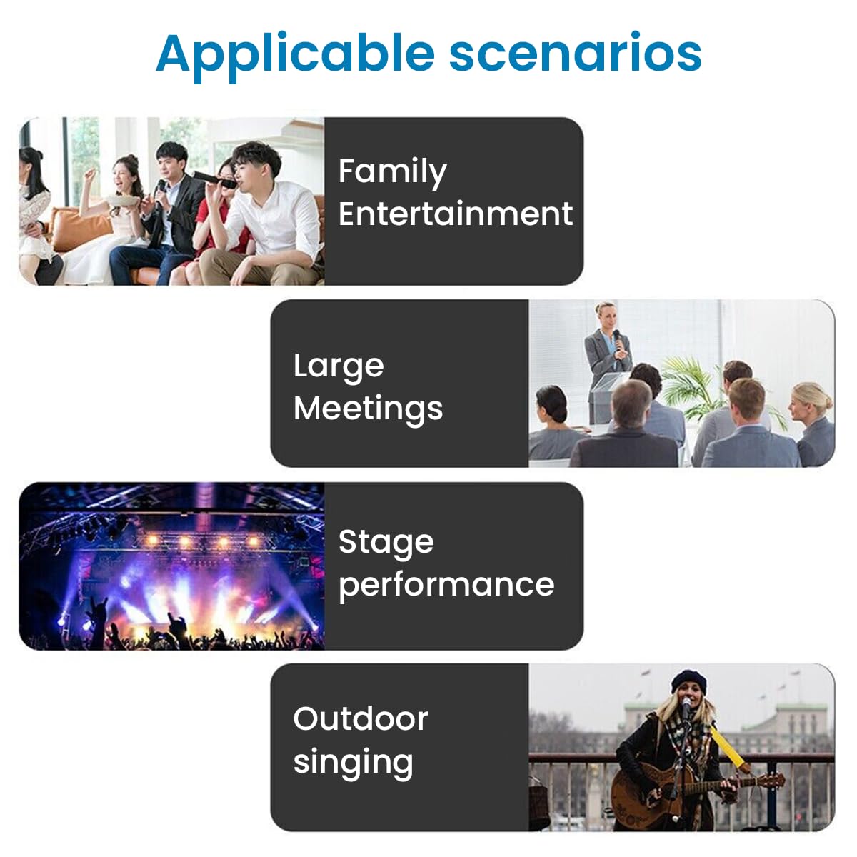 Zeitel Handheld Microphone for Karaoke and Live Performances with 11ft Cable | Plug and Play Mic