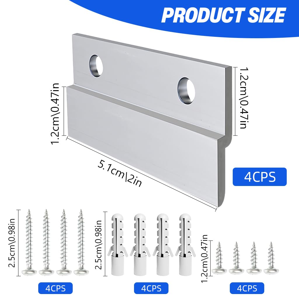 Serplex Cleat Hanger Kit 2 inch 2 Pairs for Wall Frames with Invisible Screw Mount | Aluminum 30lb Duty