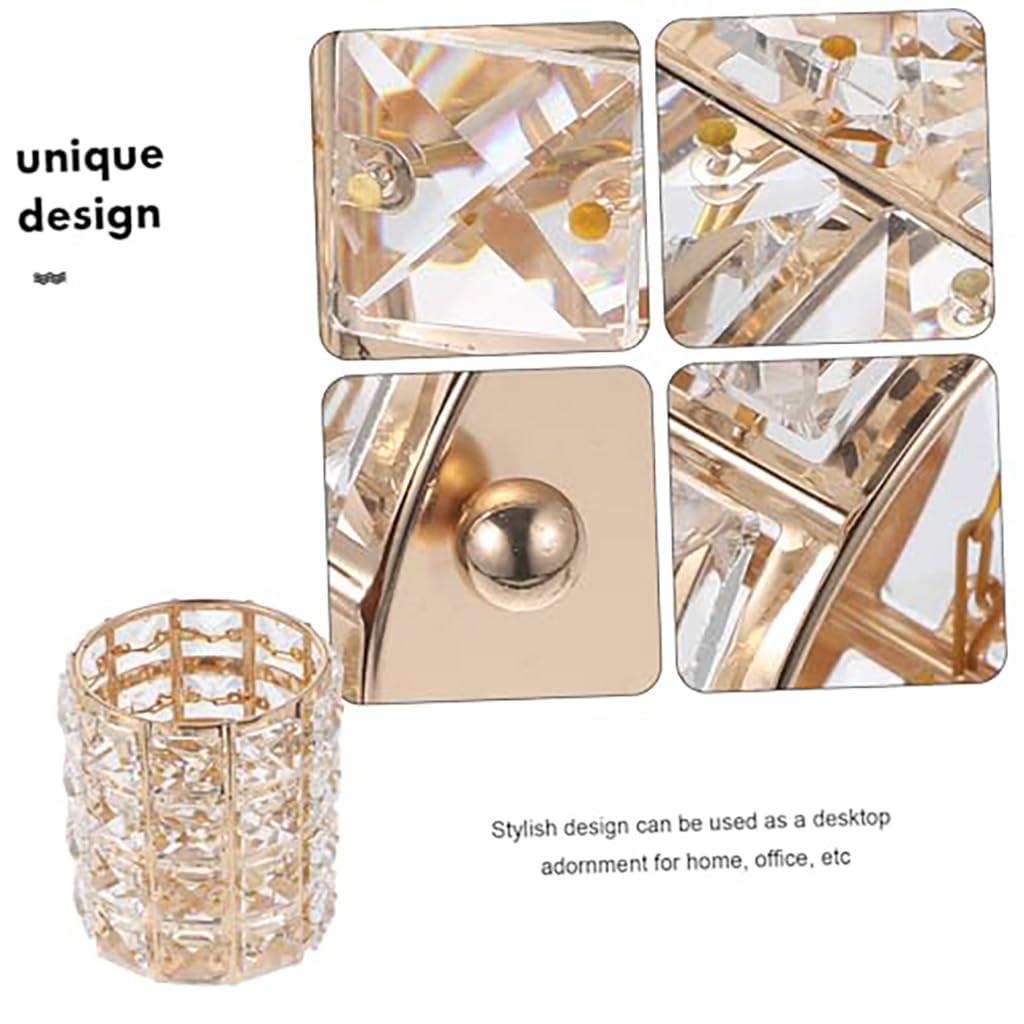 Zibuyu Crystal Beads Makeup Brush Holder for Vanity Decor and Organizer Storage