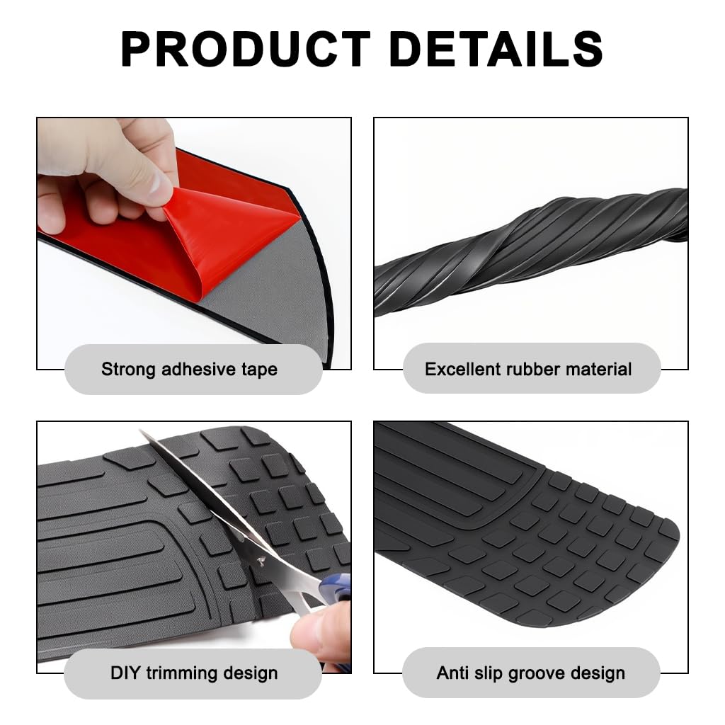 STHIRA Car Rear Bumper Protector for SUV Sedan & Hatchback with 41 x 3.4 in Trimmable Anti-Slip Rubber Guard | Scratch-Resistant Black Cover