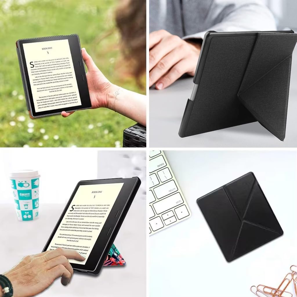 ZORBES Kindle Oasis Leather Case Cover for 2nd and 3rd Gen with Textured Grip | Black