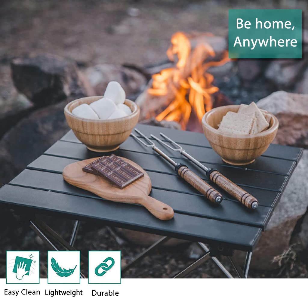 PROBEROS Camping Table for Outdoor Cooking with Antislip Feet 56×40.5cm Aluminum Top | Foldable and Portable Design