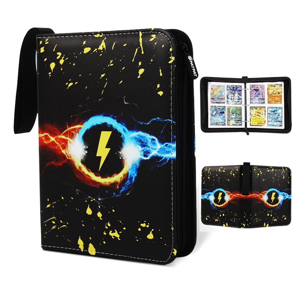 PATPAT Trading Card Binder for Game Cards with 400 Slots and 50 Sleeves | Waterproof PU Cover