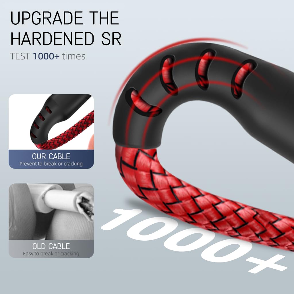 Verilux USB A to Micro USB Charging Cable 9.8 ft with Braided Nylon Build | 480Mbps Data Sync