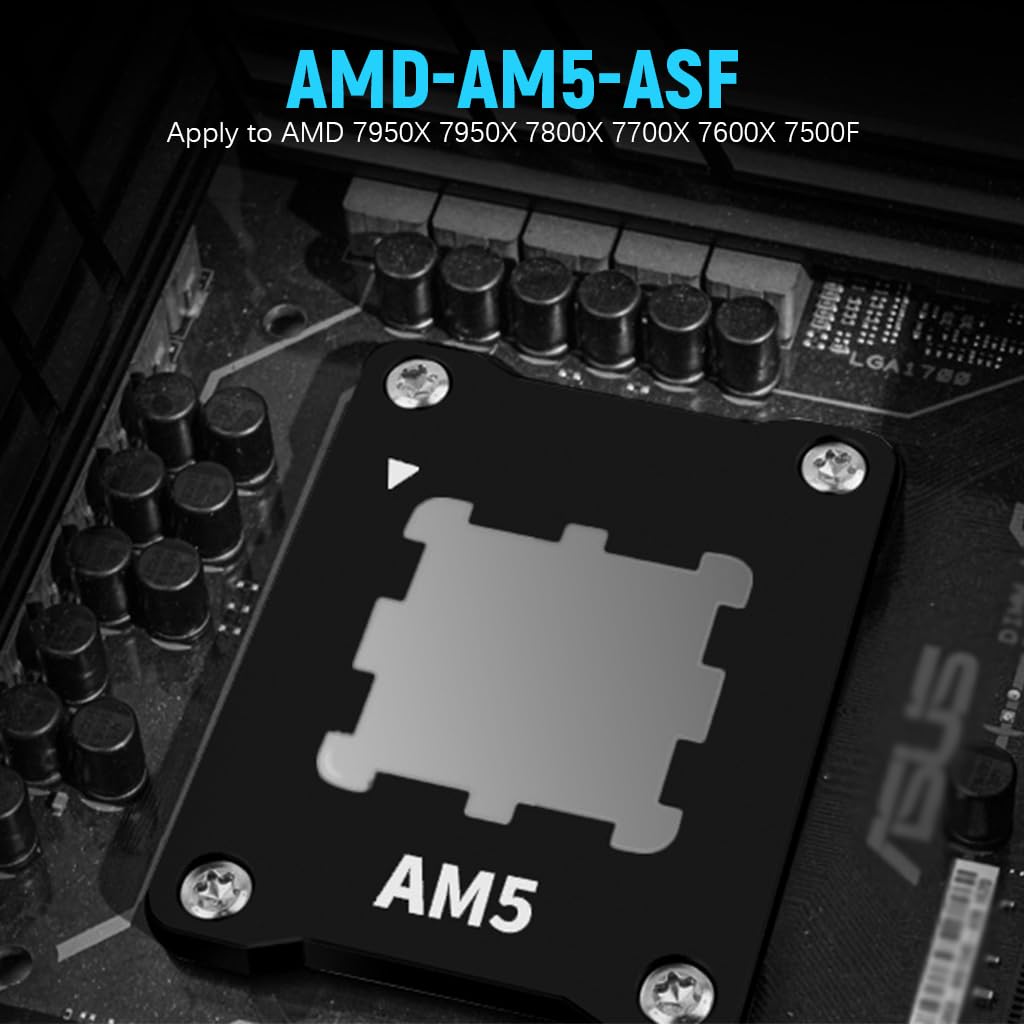 ZORBES Aluminum CPU Holder for AMD AM5 with Anti Bending Contact Frame 69x53x5mm | Includes 4 Screws and Screwdriver