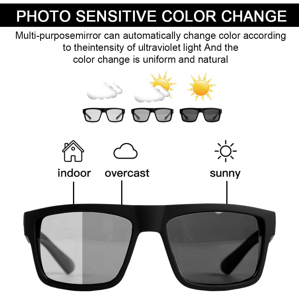 PROBEROS Sunglasses for Outdoor Activities with UV400 Polarized Photochromic Lenses | TR-90 Frame