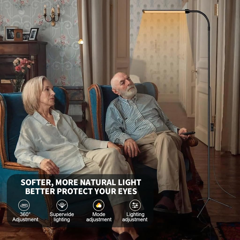 ELEPHANTBOAT LED Floor Lamp for Eyelash Extensions with 68 in Tripod and Flexible Gooseneck | USB Dimmable Light