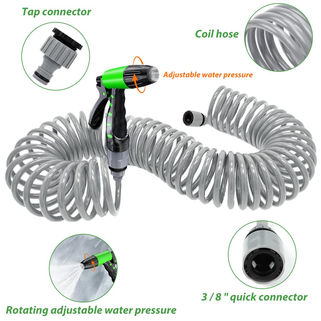 HASTHIP Expandable Garden Hose for Lawn and Car Washing with 7 Spray Modes and 10m Reach
