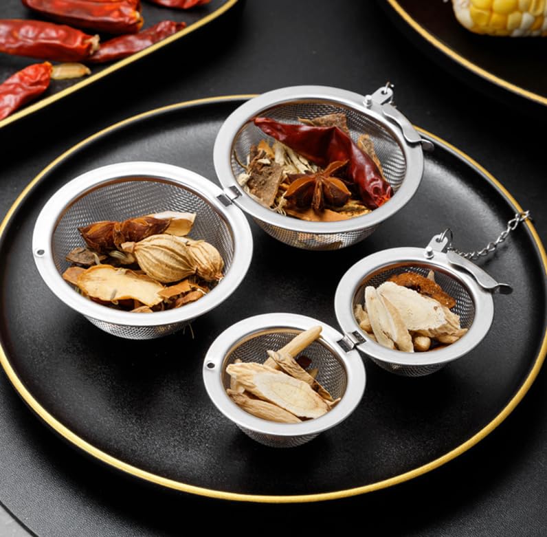 ZIBUYU Tea Strainer Infuser 2pcs for Loose Leaf Tea with Fine Mesh Filter & Reusable Stainless Steel Design