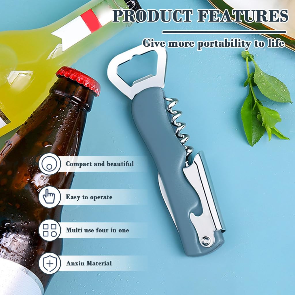 HASTHIP 3 in 1 Corkscrew for Wine and Beer Opening with Dual End Design and Folding Foil Cutter