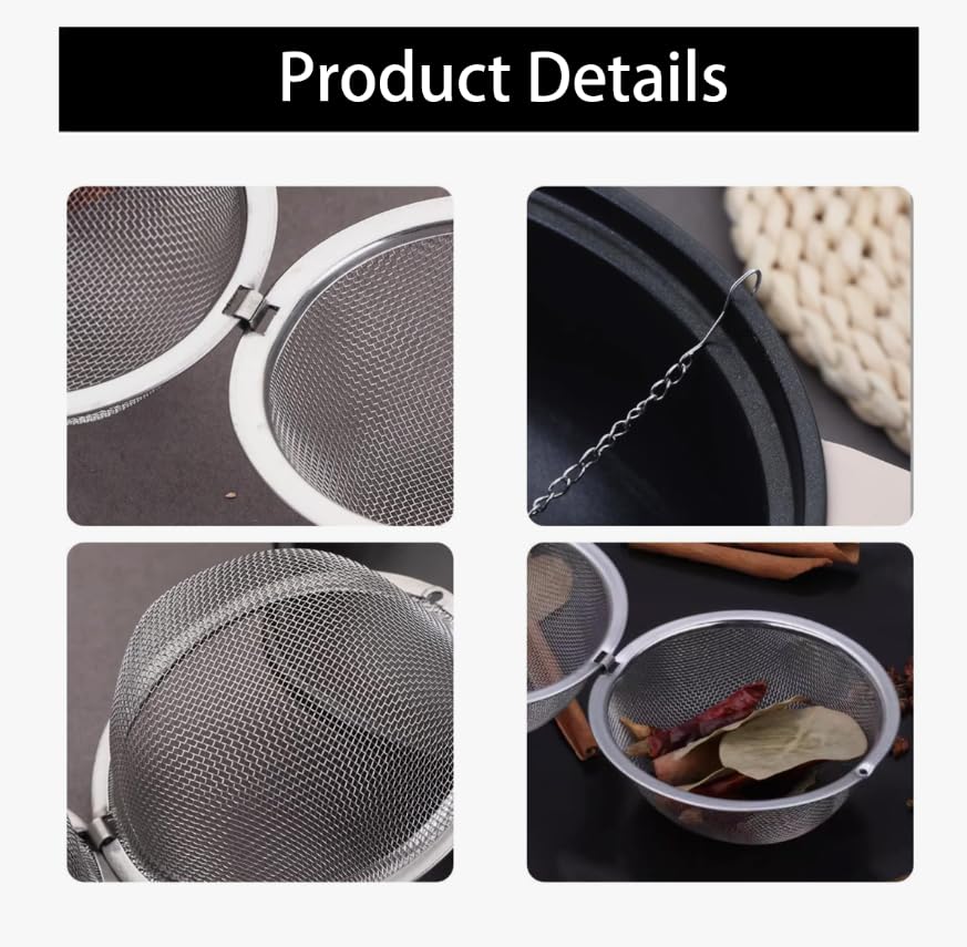 ZIBUYU Tea Strainer Infuser 2pcs for Loose Leaf Tea with Fine Mesh Filter & Reusable Stainless Steel Design