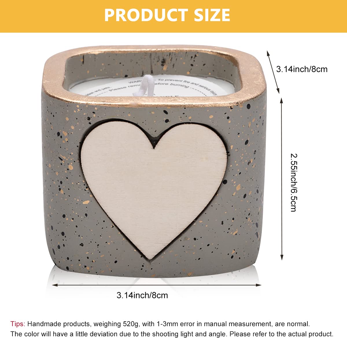 Scented Candle for Bedroom with 8×8×6cm Cement Cup and Wild Bluebell Cologne | Gift for Women