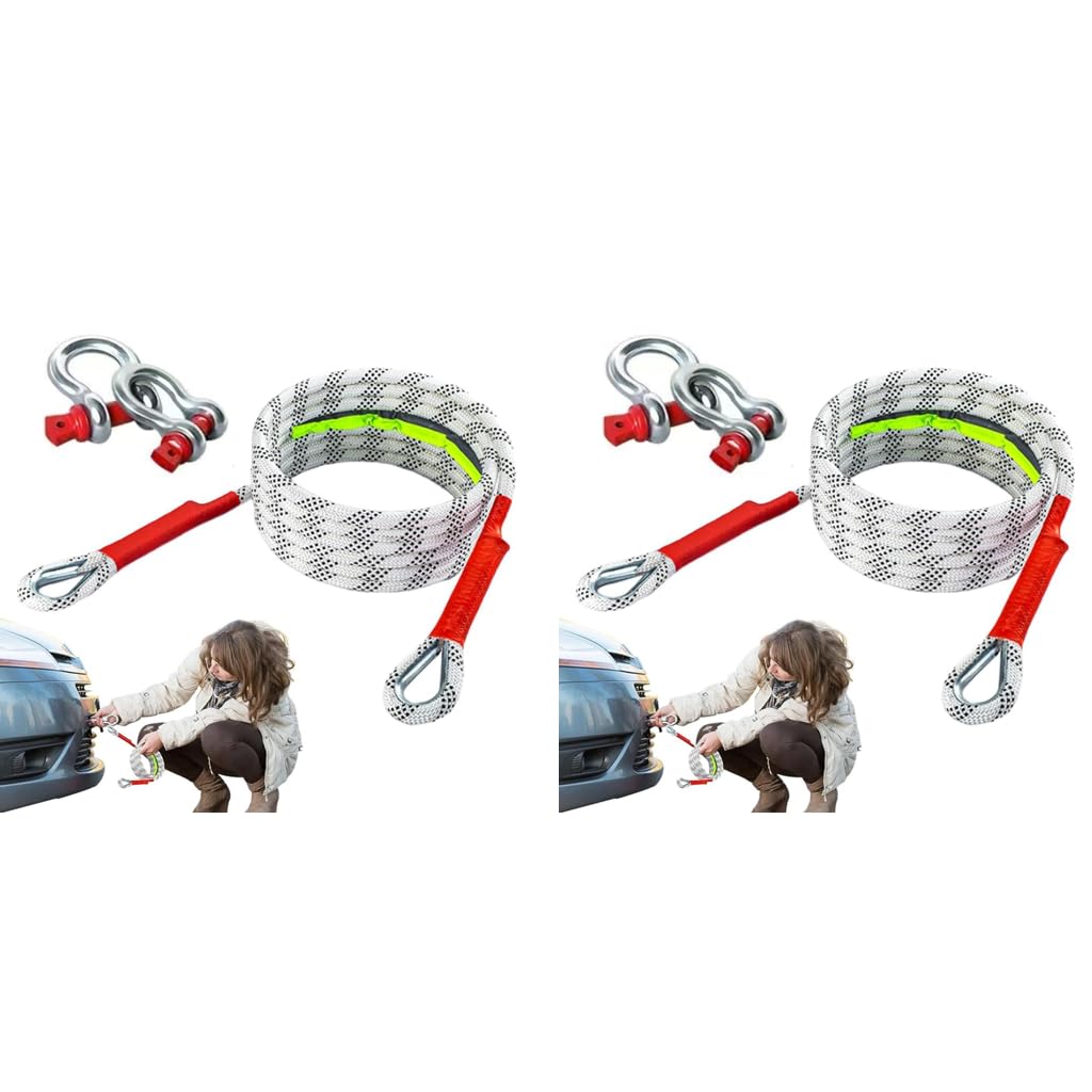 STHIRA Car Towing Rope for Sedans SUVs and Trucks featuring Reflective Strips | 13ft 11000lb Polyester Belt