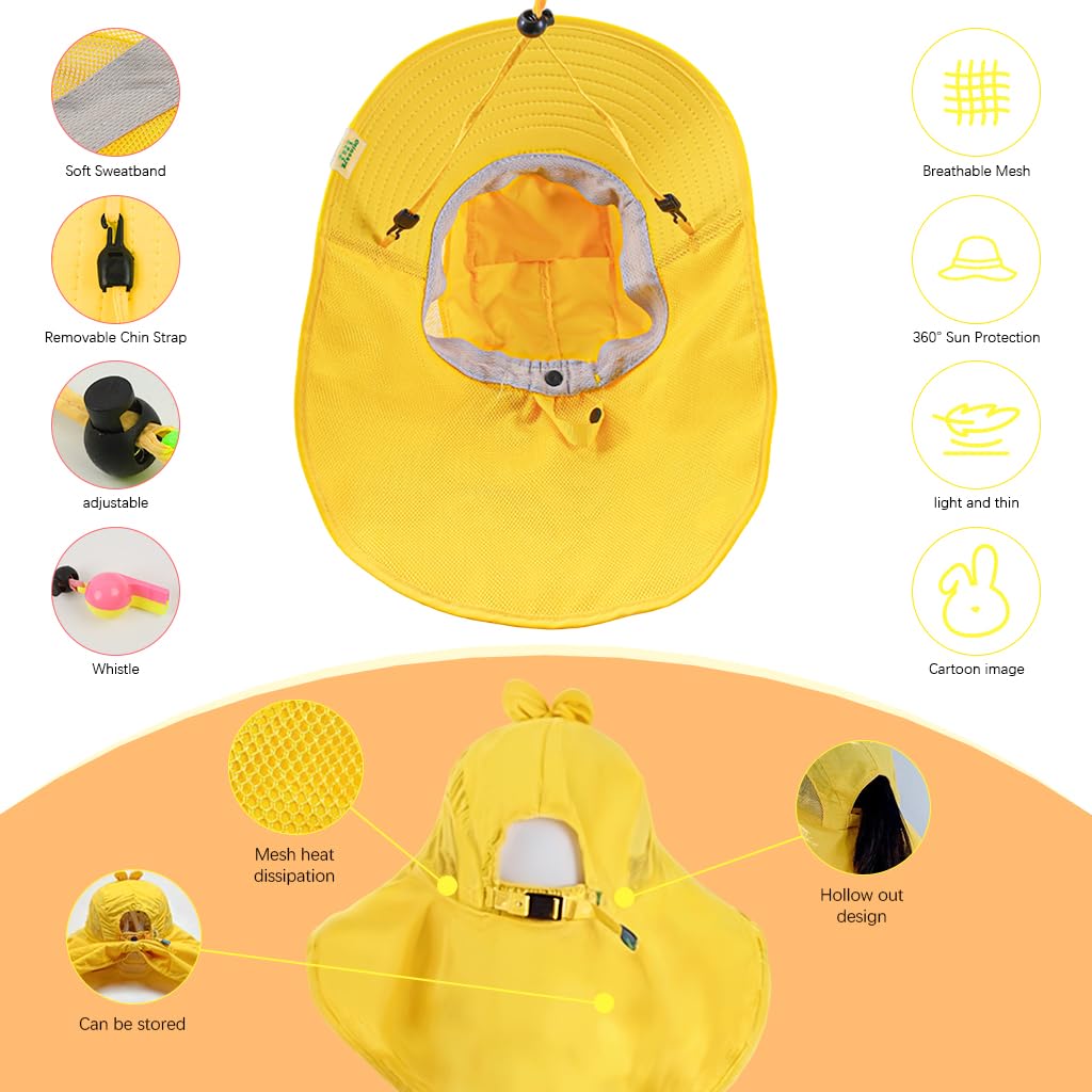 SNOWIE SOFT Kids Sun Hat for Beach and Outdoor Play with Neck Flap Breathable Mesh | 2 PCS