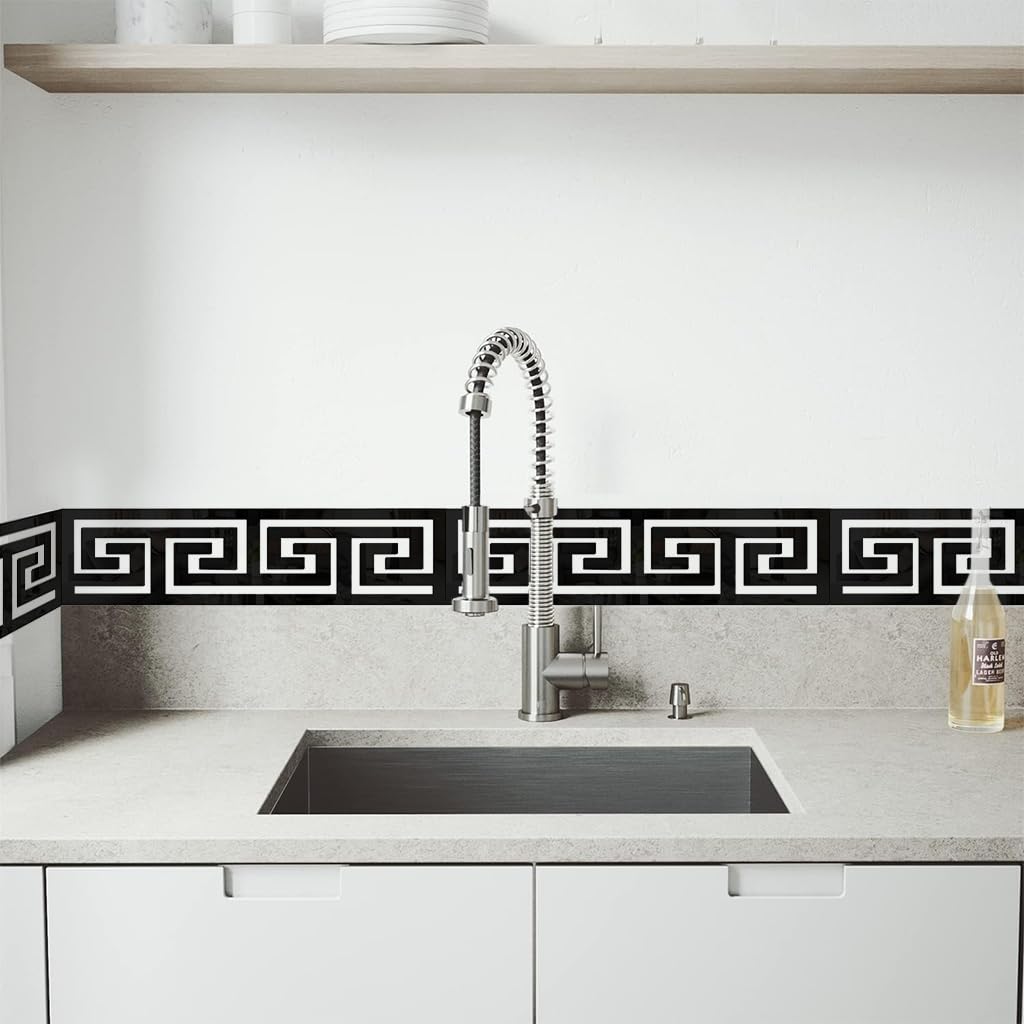 HASTHIP Geometric Shape Acrylic Wall Stickers for DIY Home Decor with 12 Pcs Black Design