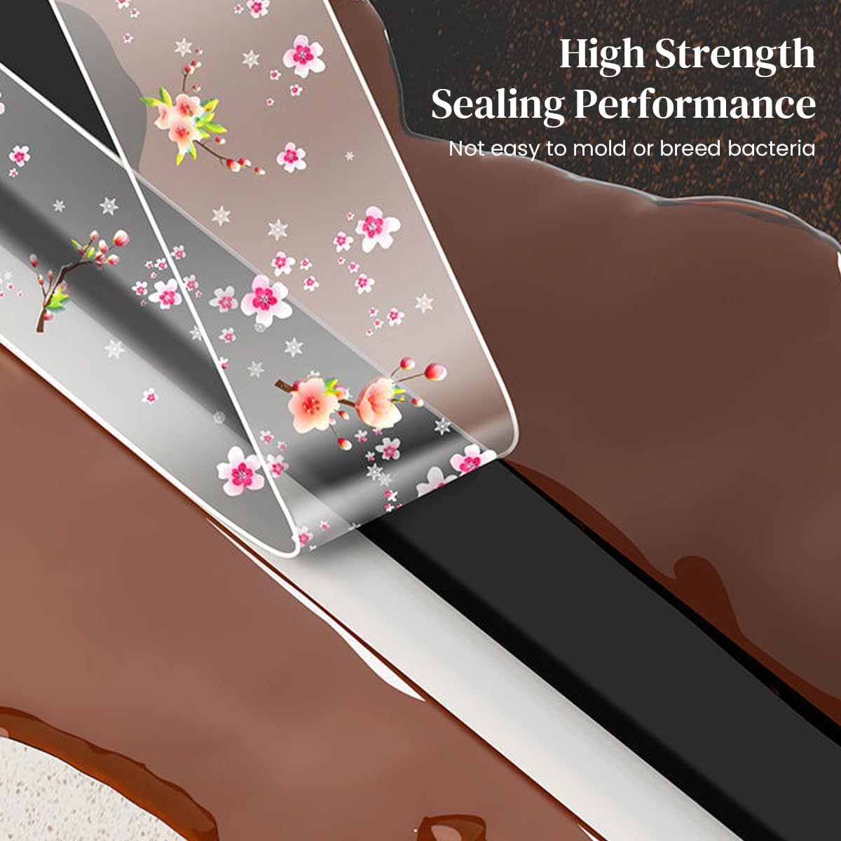 HASTHIP PVC Trim Tape for Kitchen and Bathroom Corners featuring Self Adhesive 9.8 ft Length | Waterproof Washable Edge Sealing Strip