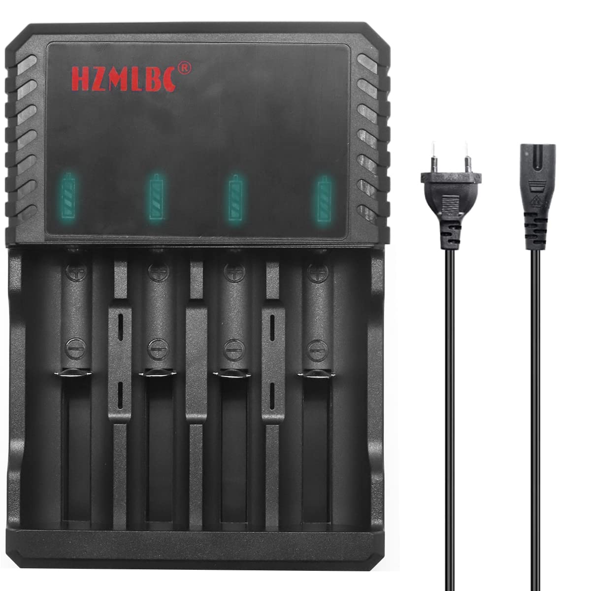 Verilux® 3.7V 4.2V Rechargeable Battery Charger 18650 Battery Charger with LED Indicator 4 Bay Lithium-Ion Battery Charger 26650/22650/18650/17670/18490/17500/17335/16340(RCR123)/14500/10400 Charging