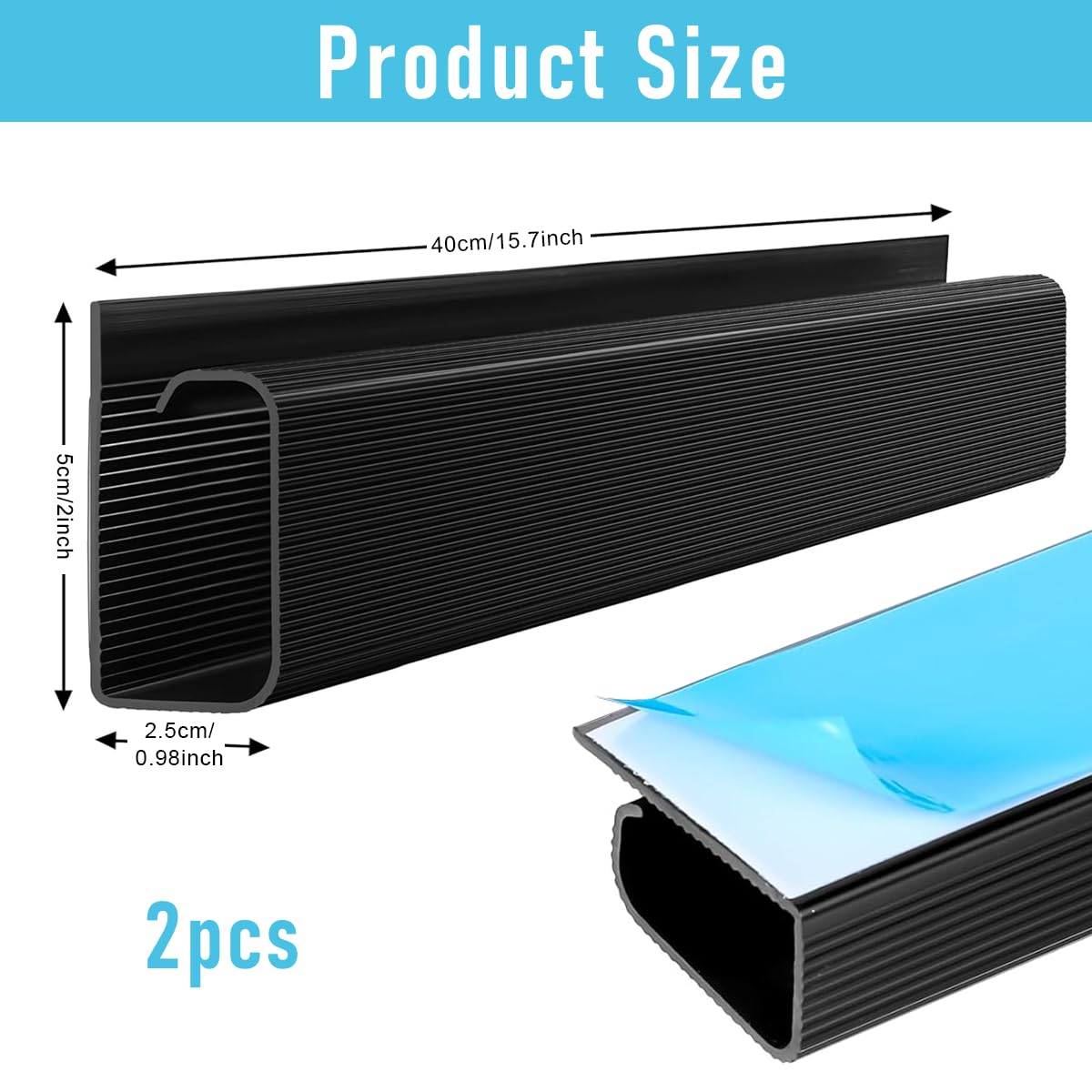 Serplex Cable Management Under Desk for Home and Office with 15.7 in Adhesive Tray | 2 Pcs Organizer