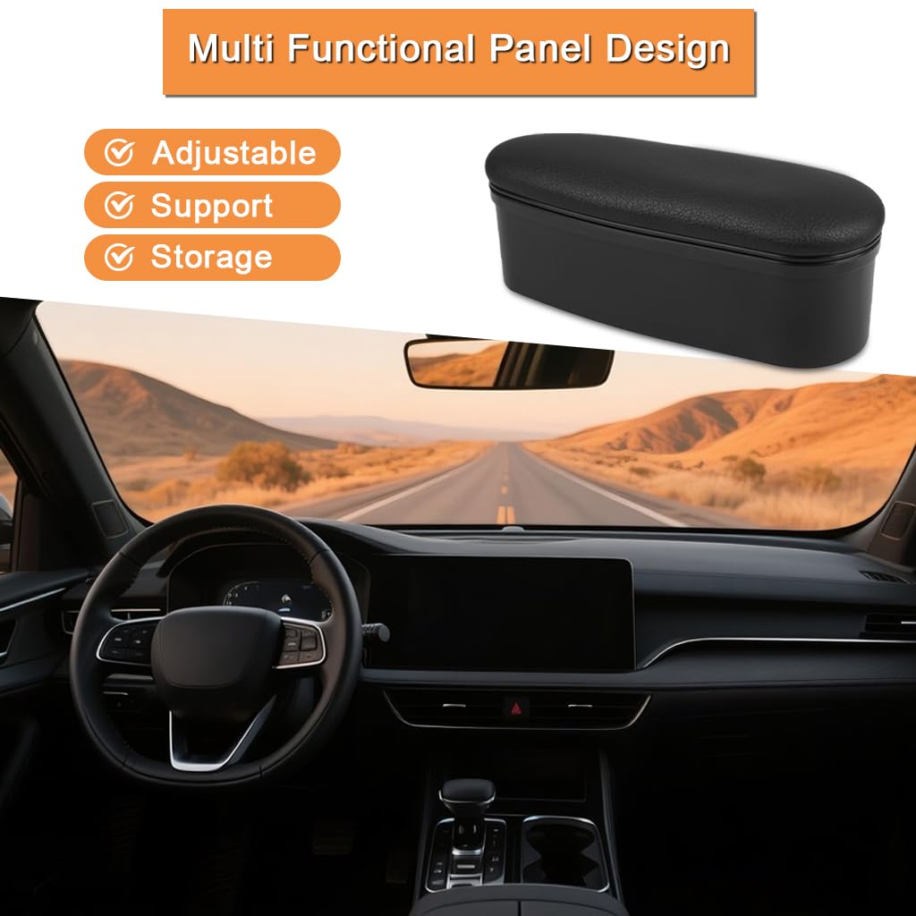 STHIRA Elbow Rest Armrest for Car Door with 2 in 1 Storage Case and Adjustable Length | PU Cushioned Support 20x8x8cm
