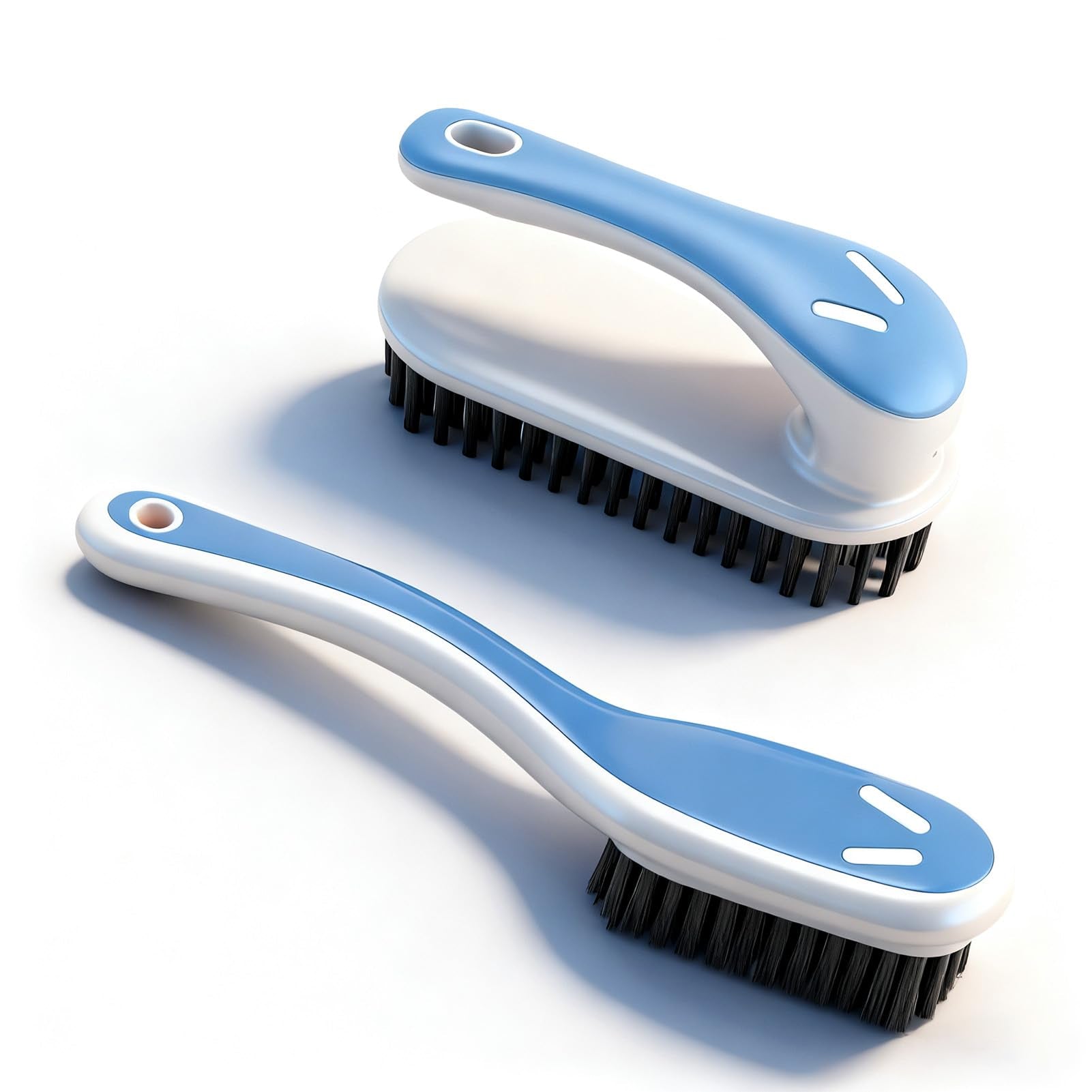 Supvox Shoe Brushes Set for Shoes and Fabrics with Dual Handle Design and Soft Nylon Bristles