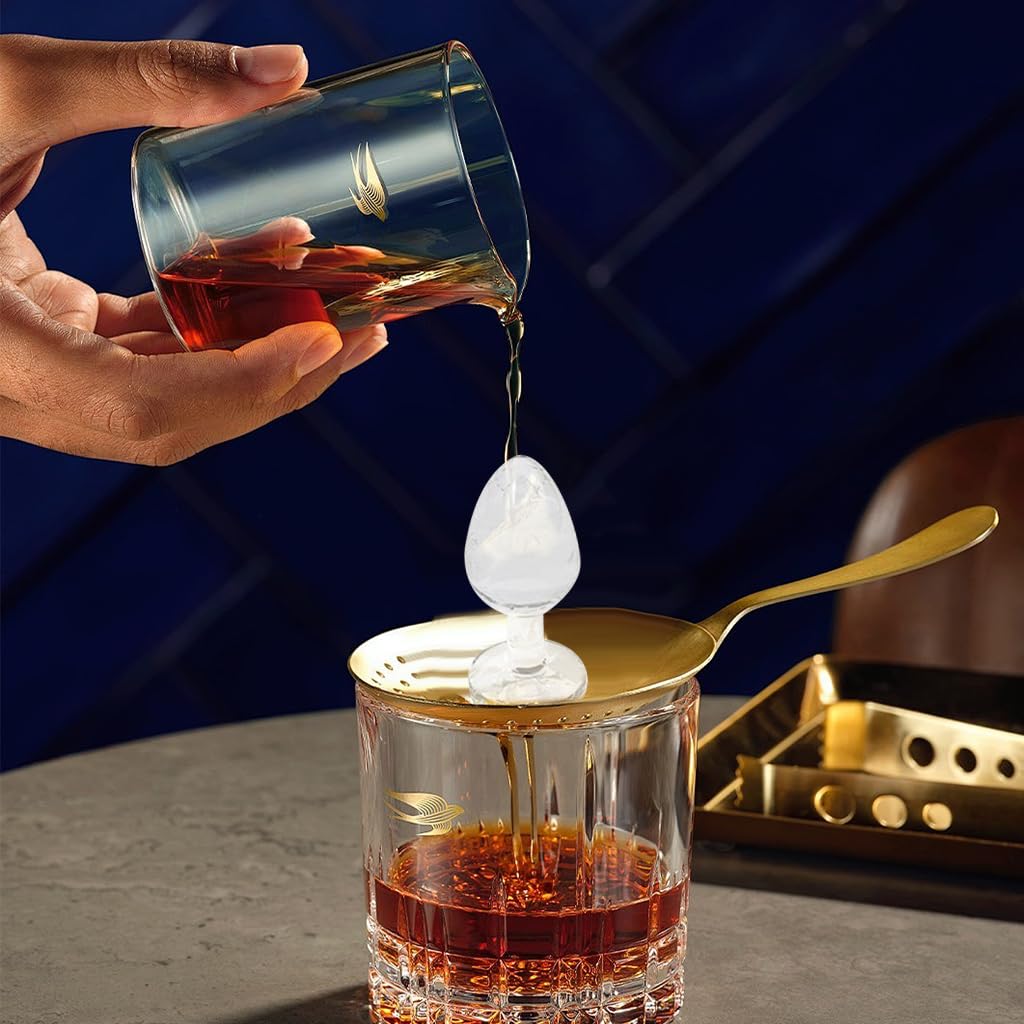 Supvox Ice Cube Tray for Whiskey and Cocktails with 3 Chambers featuring Raindrop Mold | Food Grade Silicone