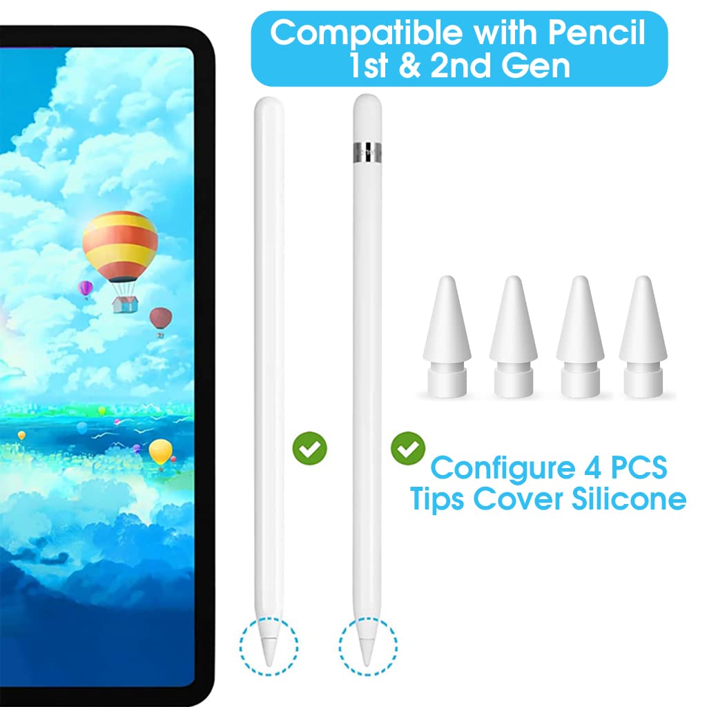ZORBES Apple Pencil Replacement Tips 4 Pack for 1st and 2nd Gen featuring Smooth Precise Nibs | White