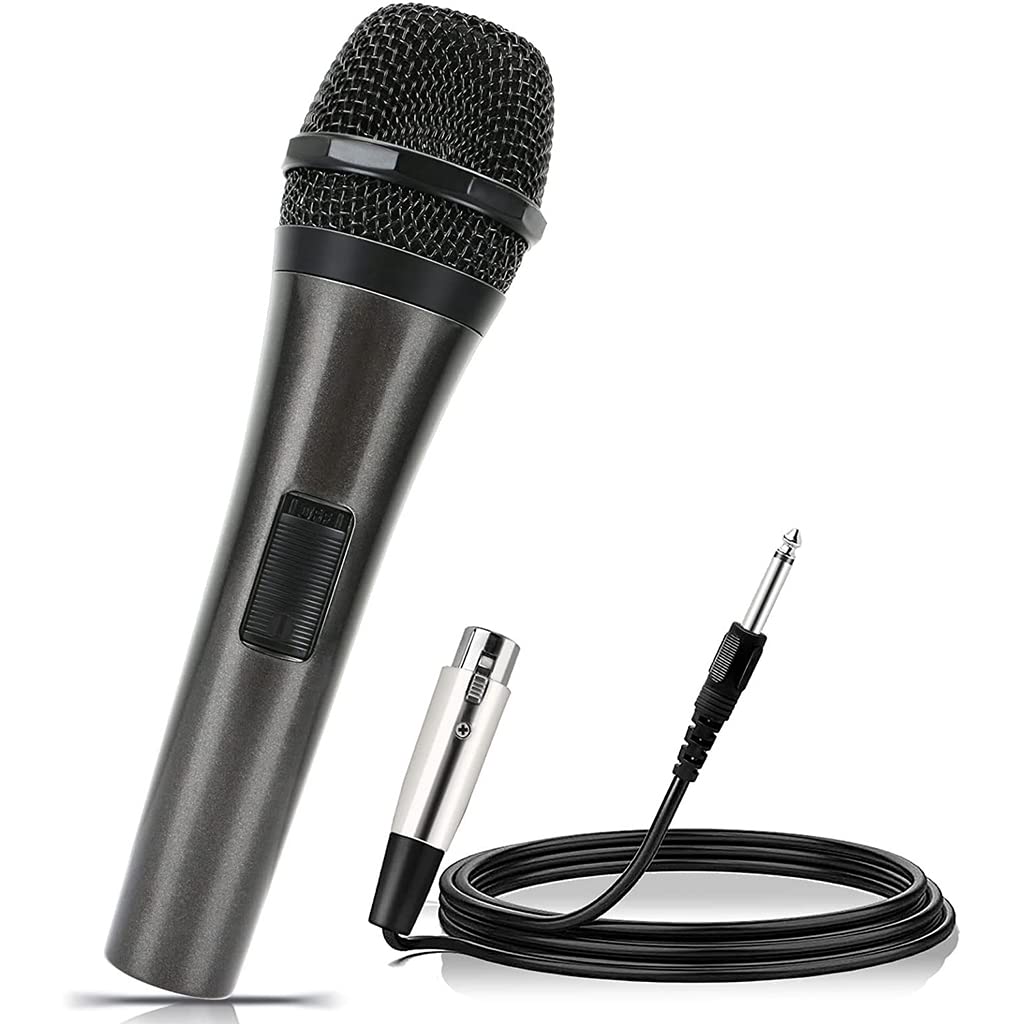 ZORBES  Dynamic Karaoke Cardioid Microphone with 10ft Cable, Smart Noise Reduction, Metal Handheld Mic Compatible with Karaoke Machine/Speaker/Amp/Mixer for Karaoke Singing/Speech/Stage/Performance/Podium