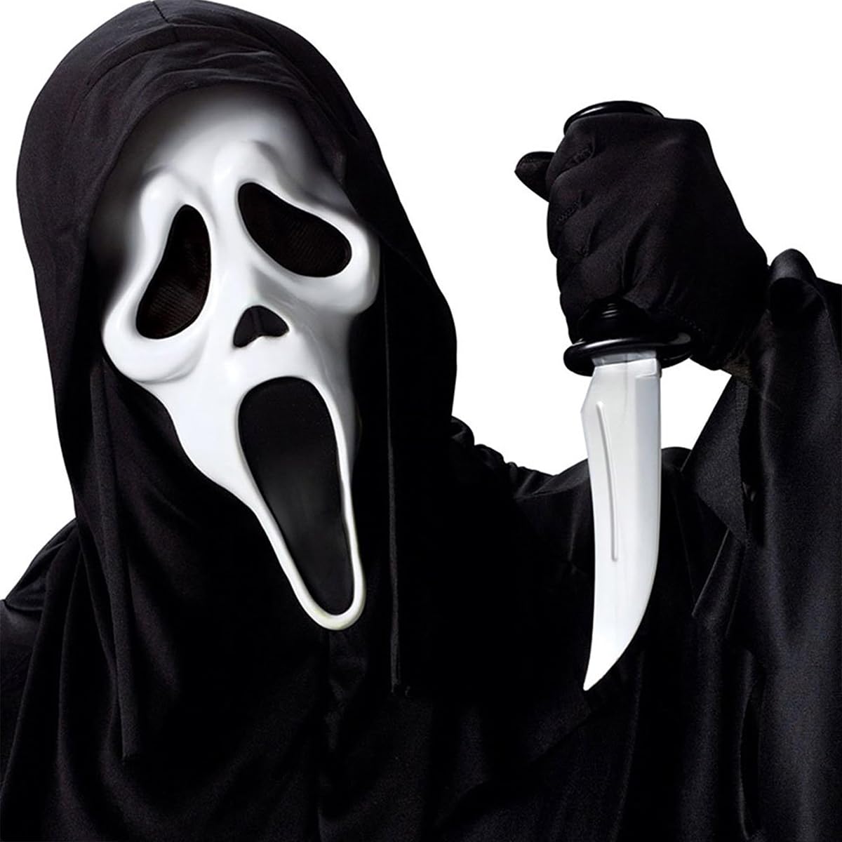 Supvox® Call of Duty Ghost Mask, Halloween Costume Party Silicon Mask, Cosplay White ghost mask, Horror Mask for Kids & Adults Movie Scream Series Hooded Ghost Face Mask Halloween Party Costum Prop