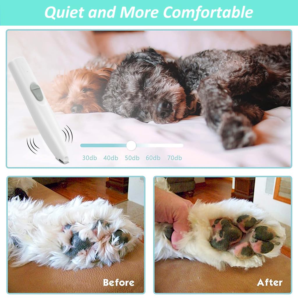 HASTHIP Cat Dog Trimmer for Paw with LED Light and 16.5cm Pen Design | USB Rechargeable