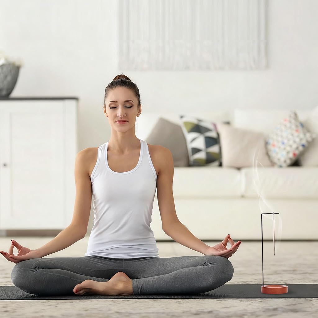 HASTHIP Agarbatti Holder Set of Two for Puja and Meditation featuring Upside Down Design with Rosewood Base