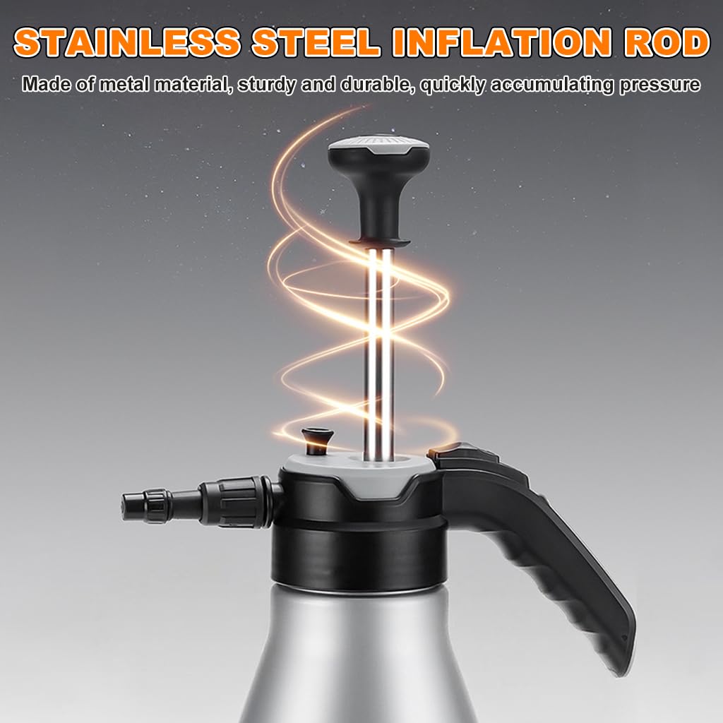 HASTHIP Pressure Sprayer for Plants and Cleaning with 2L Manual Pump | Push-Button Lock Handle